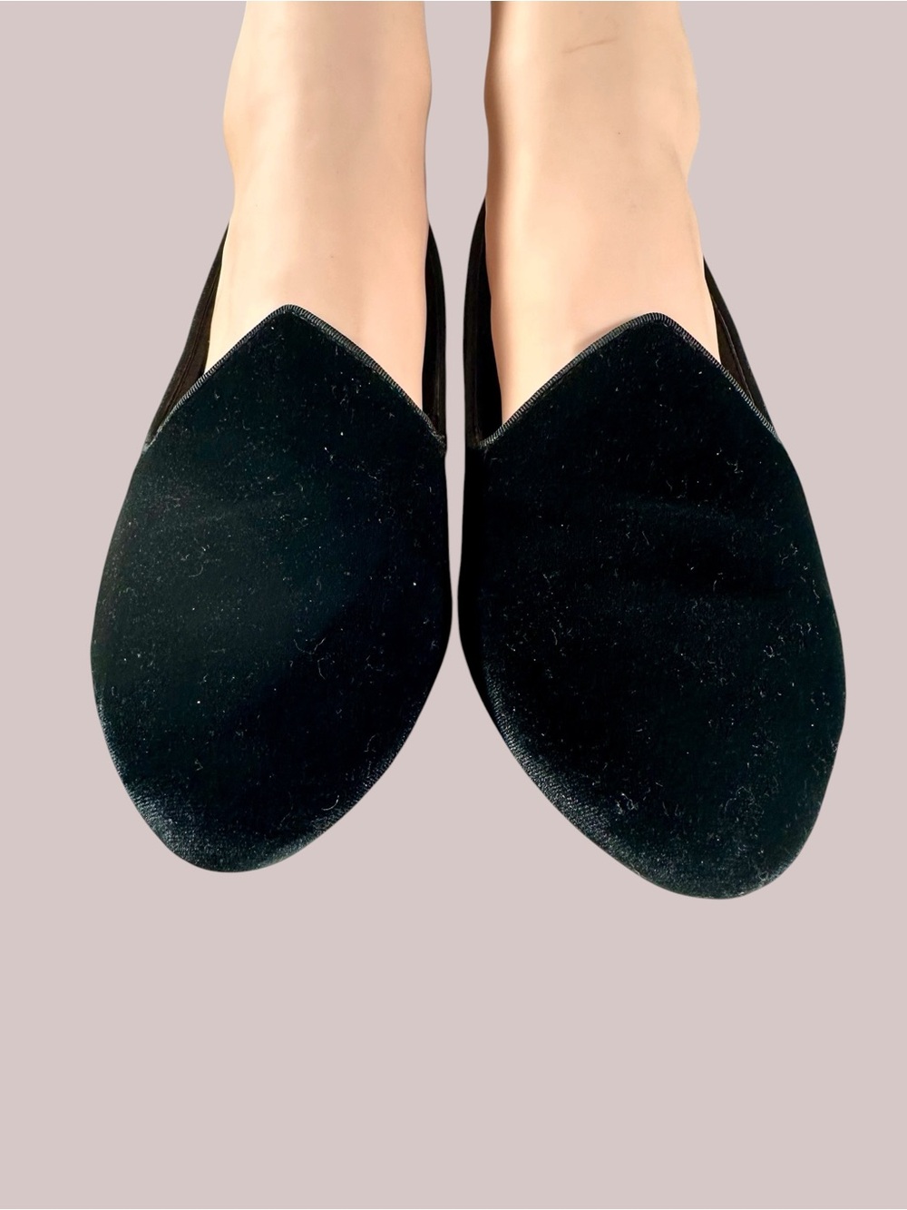 Birdies Women’s The Heron-Black Velvet Slip-On Flats - Picture 3 of 13